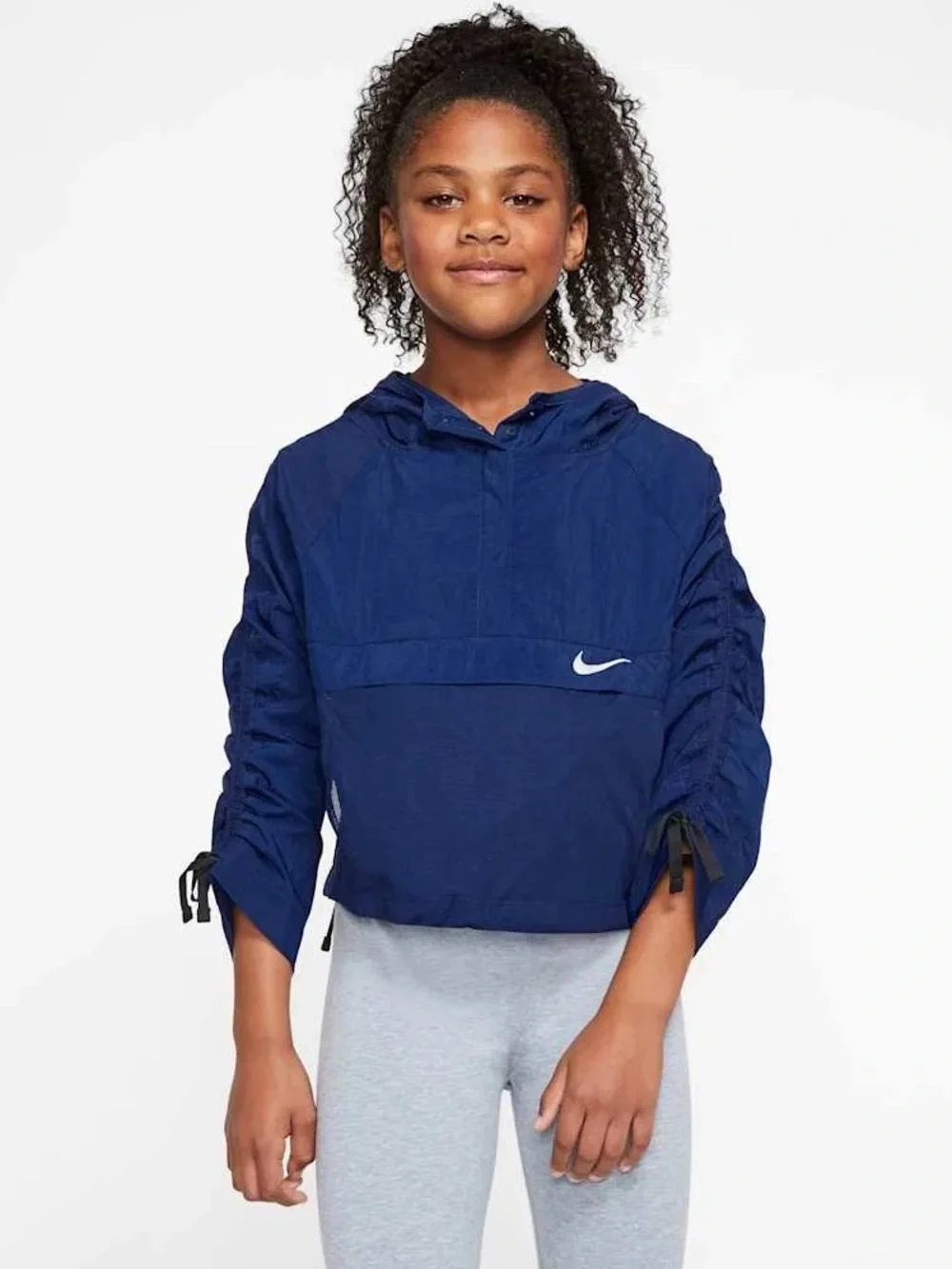 Nike Girls' Navy Blue Hooded Pullover. Size XL kids (12-14)